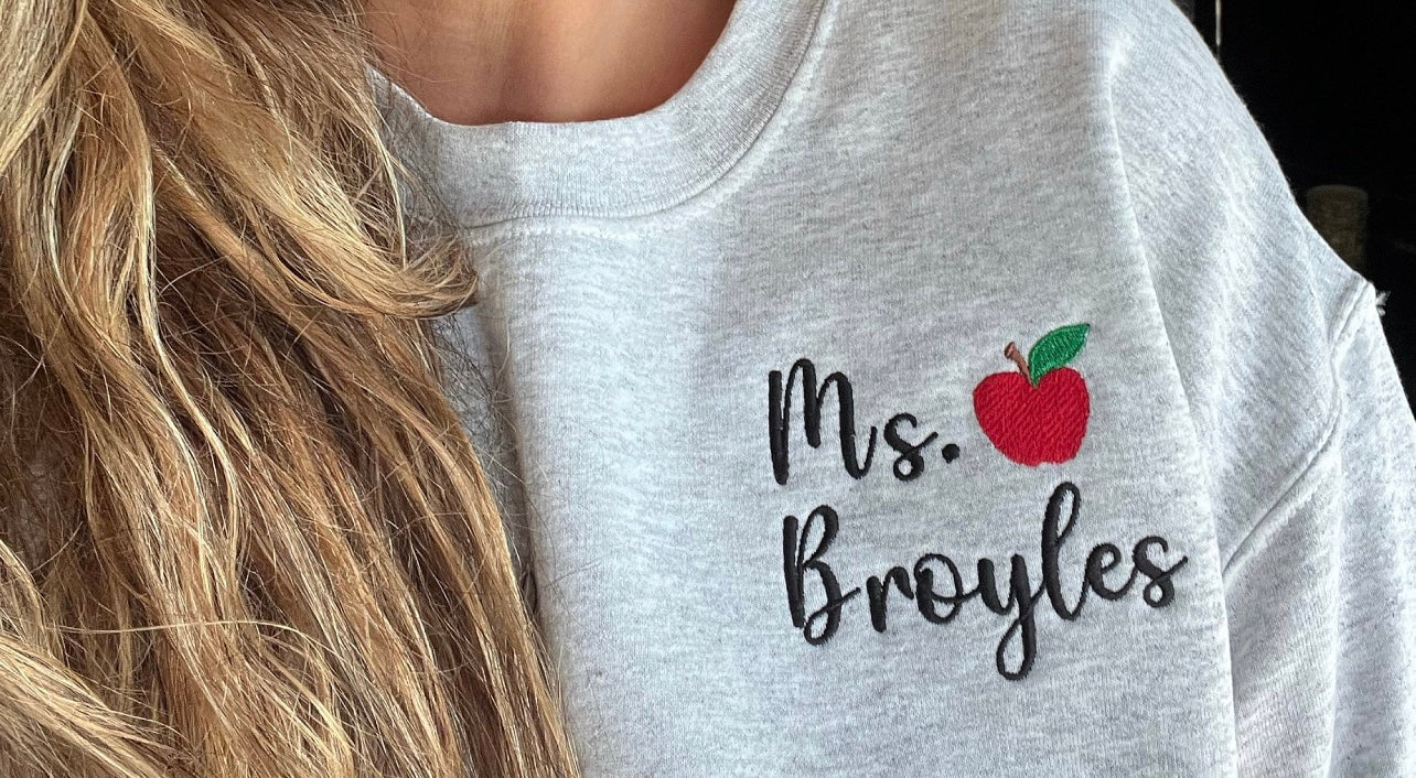 Teacher Apple Crewneck Sweatshirt