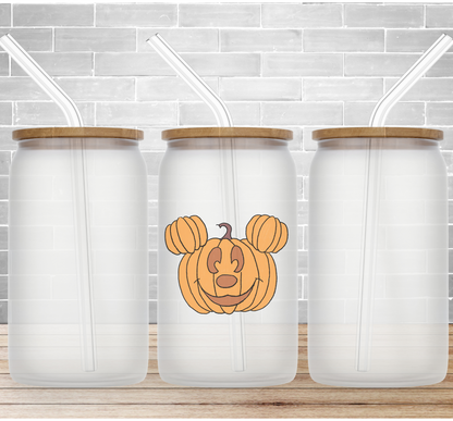 MickeyPumpkin Glass Can Cup