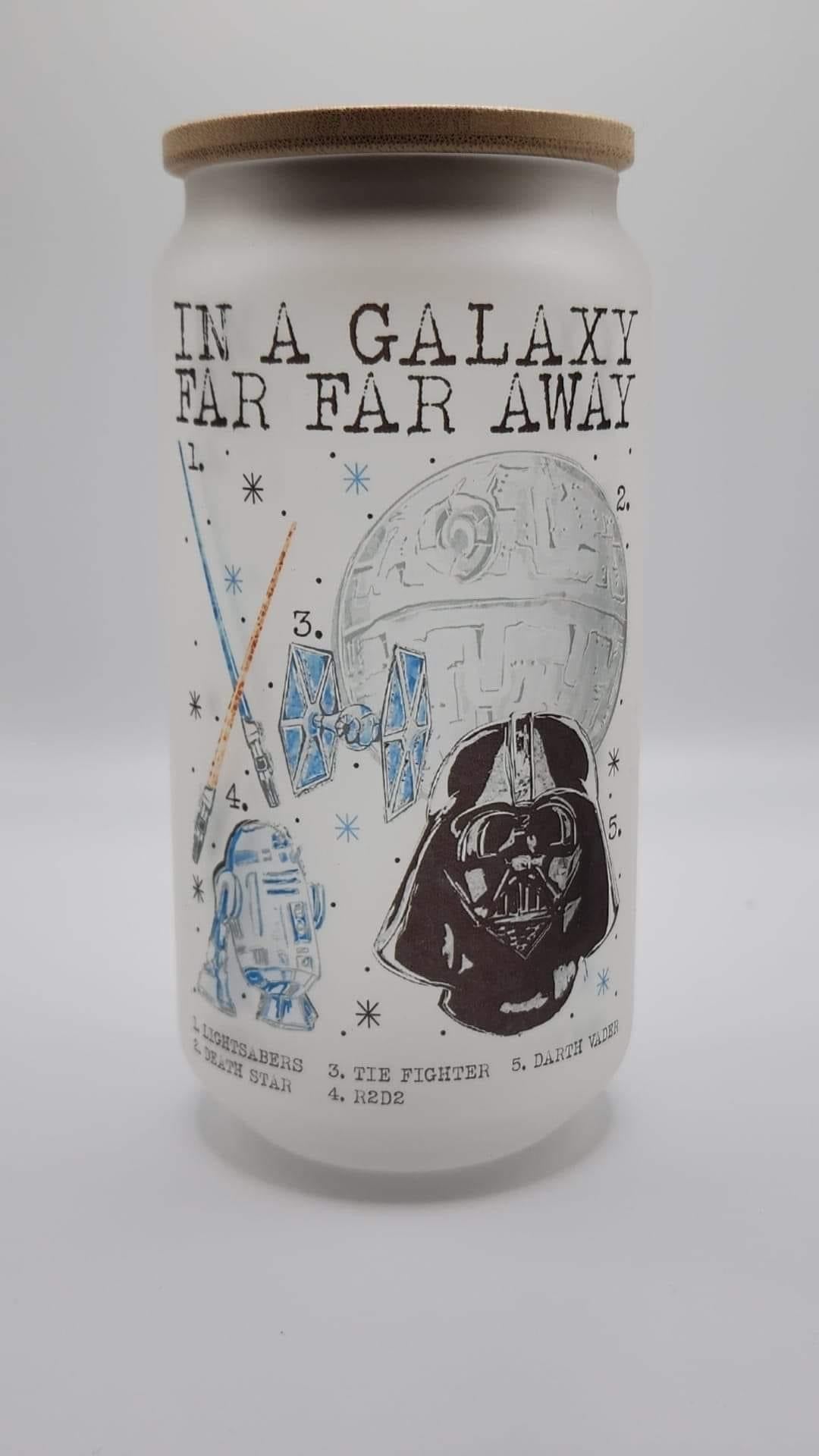 Galaxy Far Away Glass Can