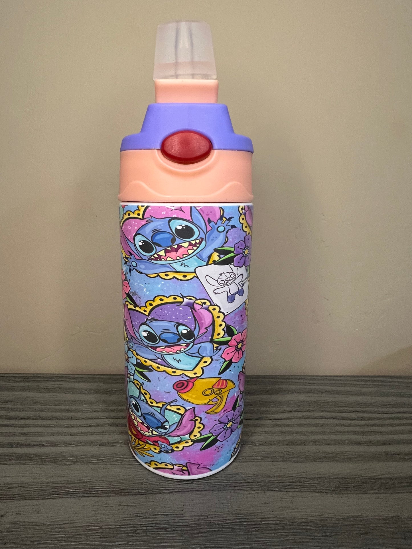 Stitch wrap flip top cup