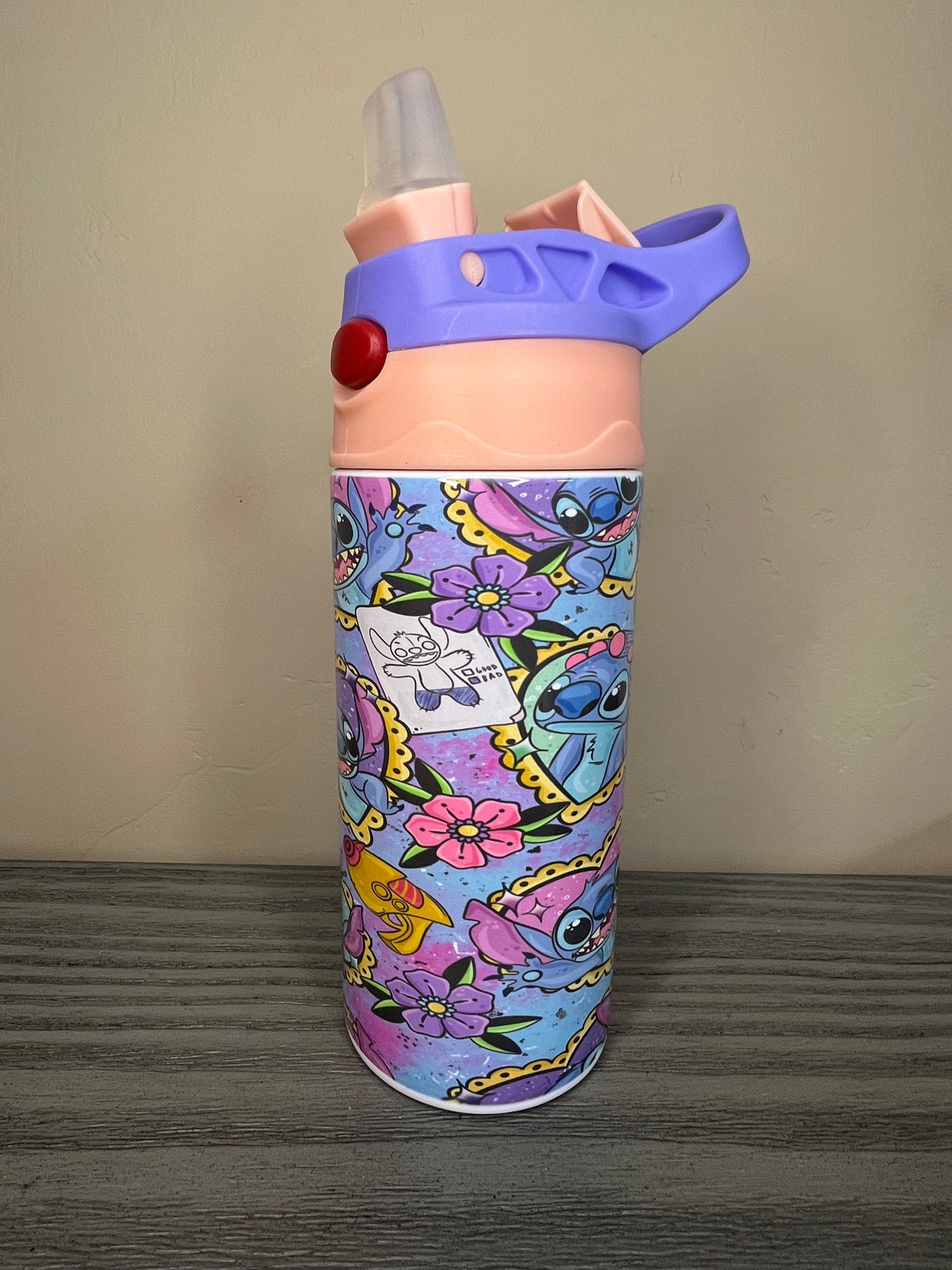 Stitch wrap flip top cup