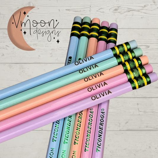 Pastel Engraved #2 Pencils