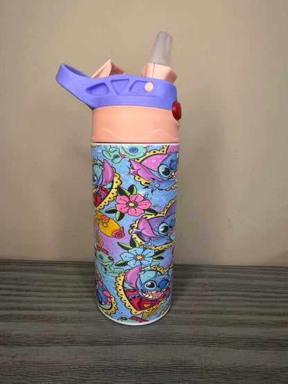 Stitch wrap flip top cup