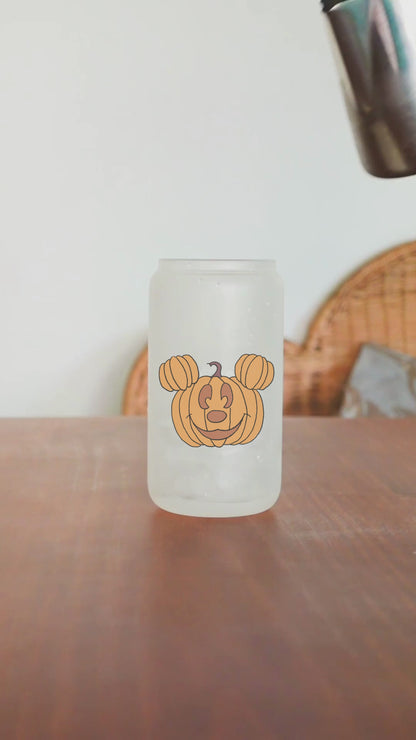 MickeyPumpkin Glass Can Cup