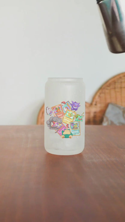 Poke Original Characters 16oz Glass Can