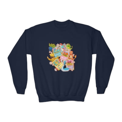 Poke Floral Toddler and Youth Crewneck Sweatshirt